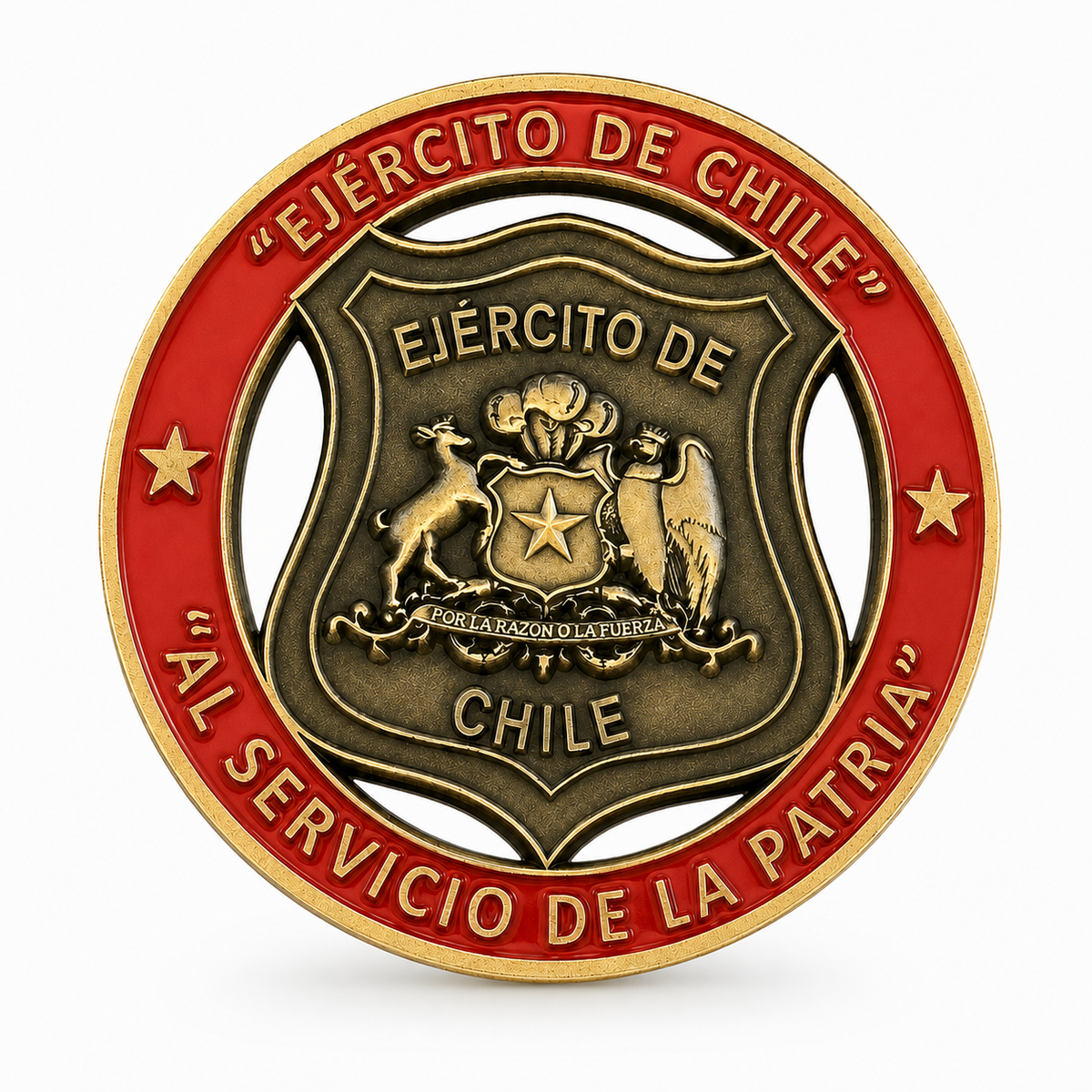 MONEDA EJERCITO DE CHILE "VENCEDOR JAMÁS VENCIDO" BRONCE