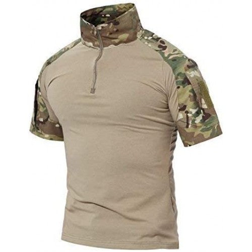 POLERA TACTICA COMBAT SHIRT ESTILO MILITAR MANGA CORTA MULTICAM