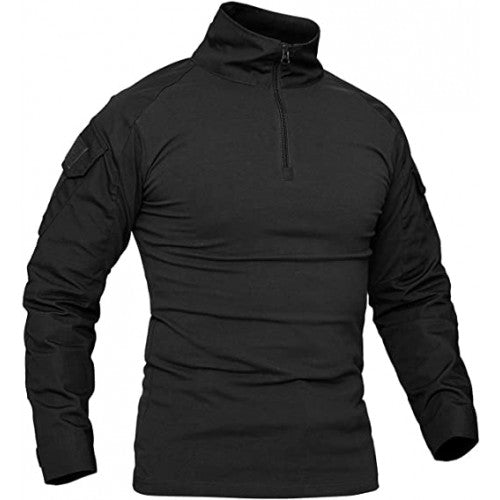 POLERA TÁCTICA COMBAT SHIRT ESTILO MILITAR MANGA LARGA NEGRO