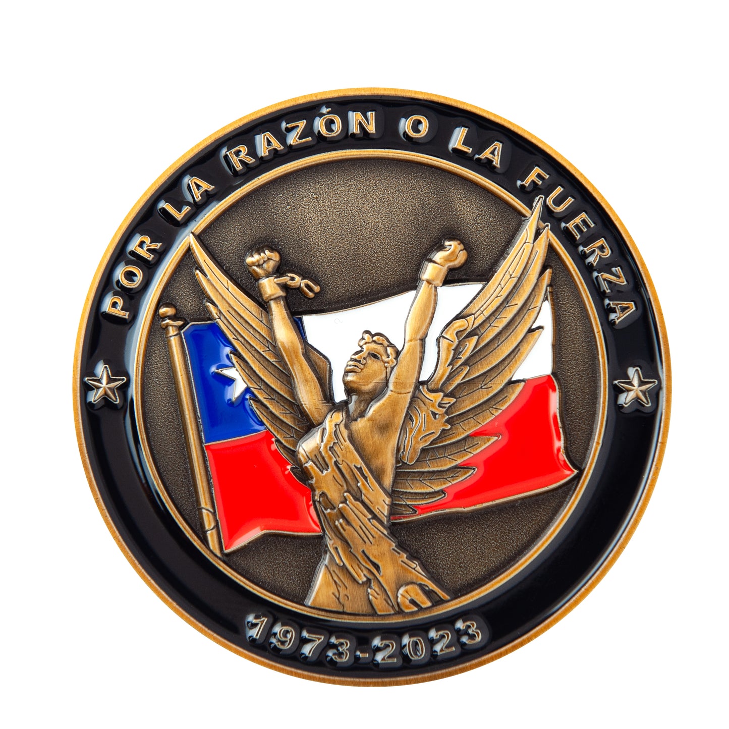 MONEDA 50 AÑOS DE SEPTIEMBRE COLOR NEGRA