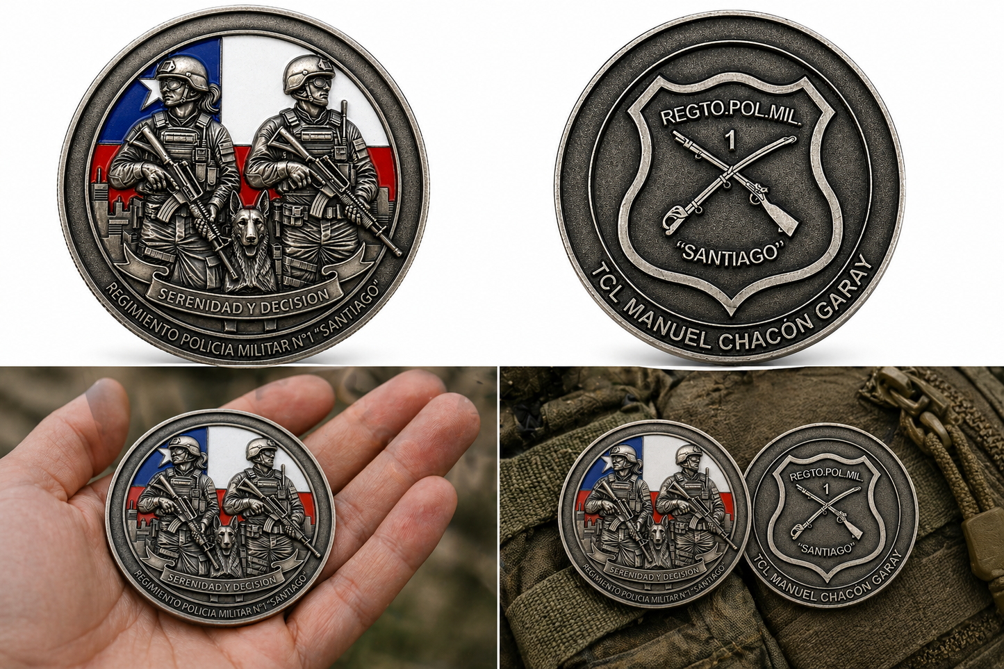 Moneda Conmemorativa Regimiento Policía Militar N°1 “Santiago” – 50 mm | Edición Limitada