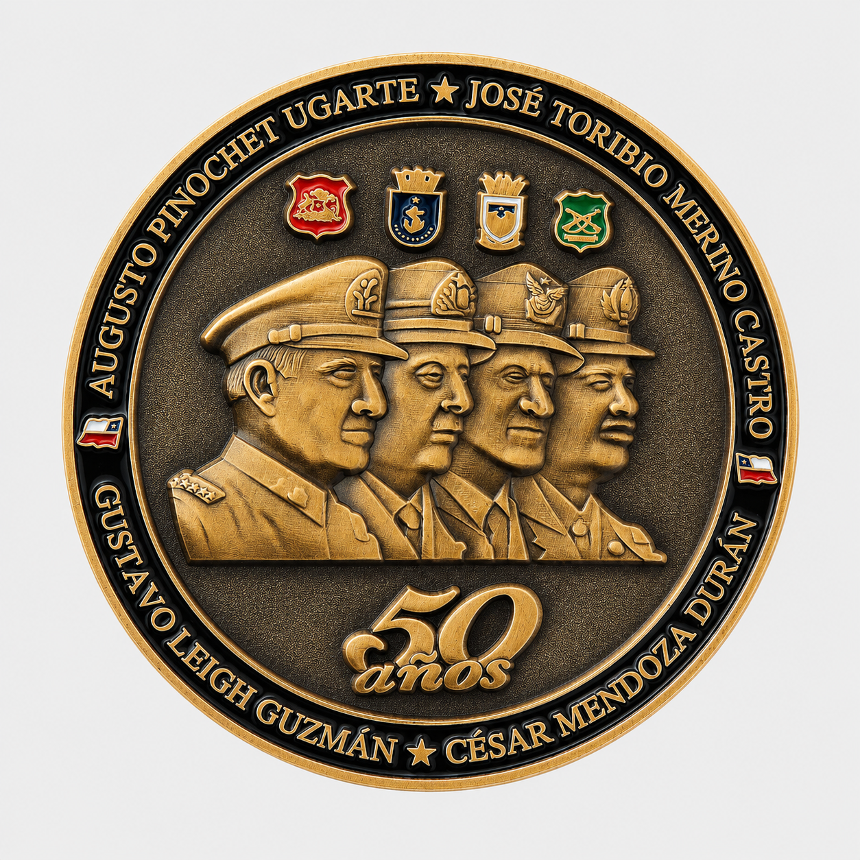 MONEDA 50 AÑOS DE SEPTIEMBRE COLOR NEGRA