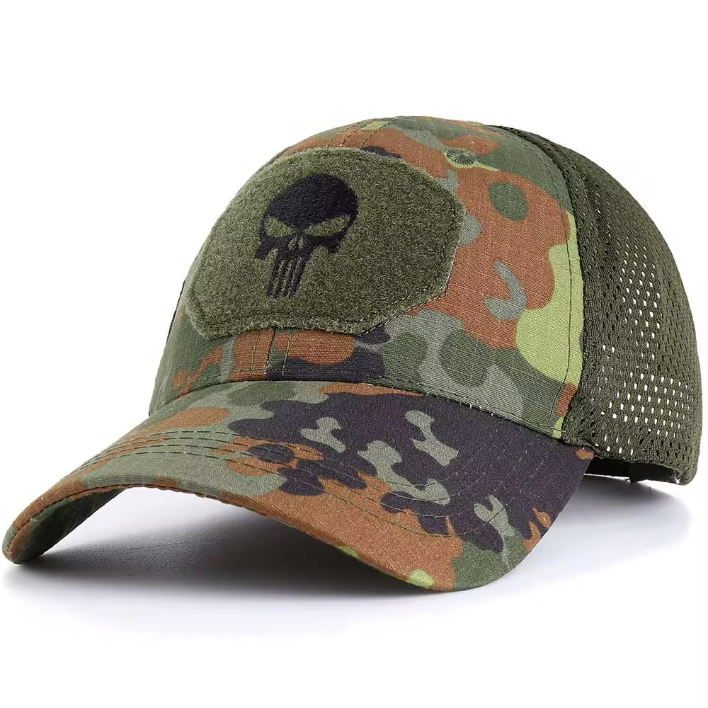 GORRA TACTICA HOMBRE CALAVERA PUNISH VERDE SERPIENTE