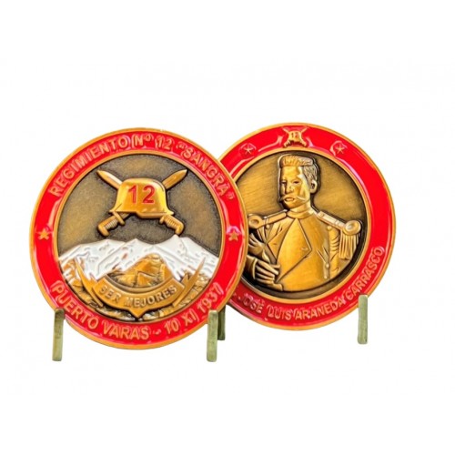 MONEDA EJERCITO DE CHILE REGIMIENTO N°12 SANGRA