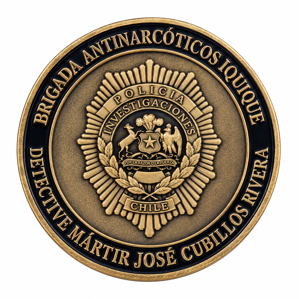 MONEDA PDI BRIGADA ANTINARCÓTICOS IQUIQUE 50 AÑOS