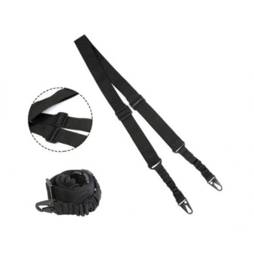 CORREA TÁCTICA PORTAFUSIL DE 2 PUNTAS MODELO 2 NEGRO