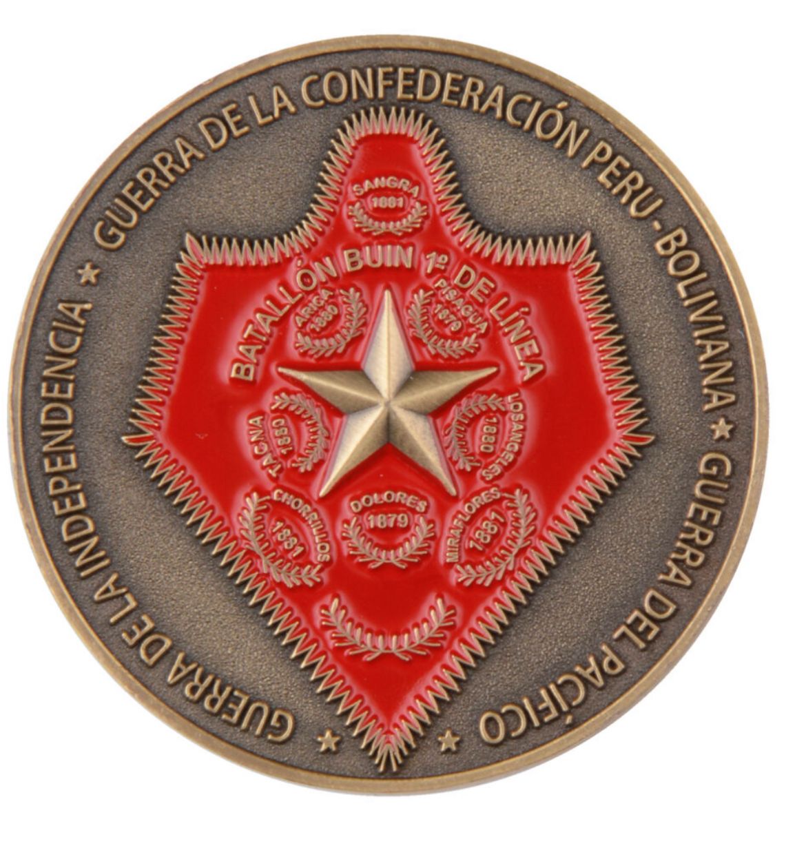 MONEDA EJERCITO DE CHILE REGIMIENTO DE INFANTERIA N°1 "BUIN"