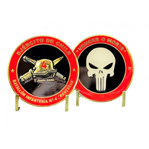 MONEDA EJERCITO DE CHILE BATALLÓN DE INFANTERIA N°4 RANCAGUA