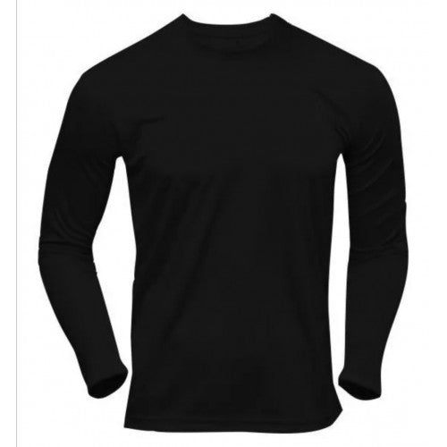 POLERA POLIESTER MANGA LARGA UNISEX COLOR NEGRO