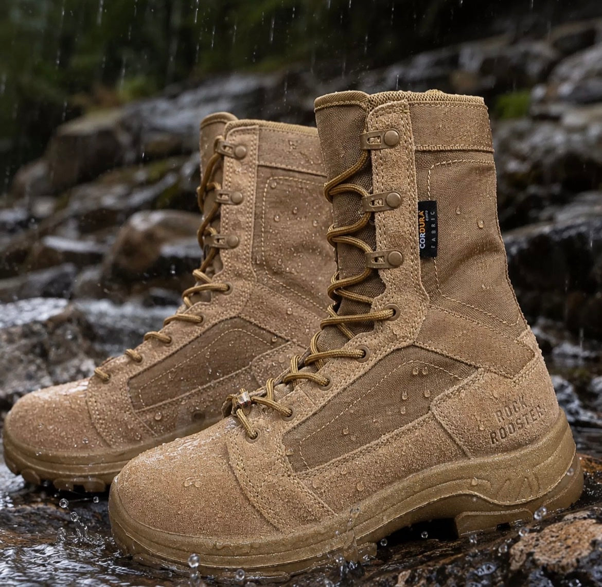 Botas Rock Rooster impermeables bajo la lluvia