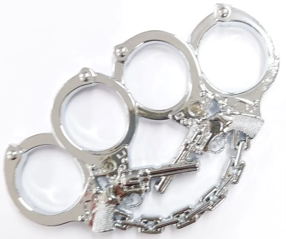 MANOPLA ACERO DEFENSA PERSONAL ESPOSAS REVOLVER