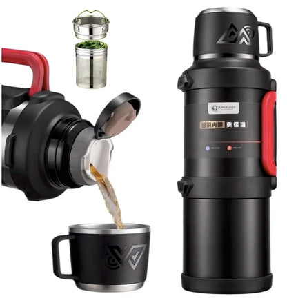 Termo Acero Inoxidable 3,2 Litros con Infusor Negro - Camping y Terreno