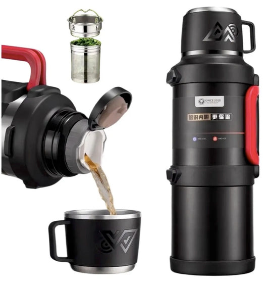 Termo Acero Inoxidable 3,2 Litros con Infusor Negro - Camping y Terreno