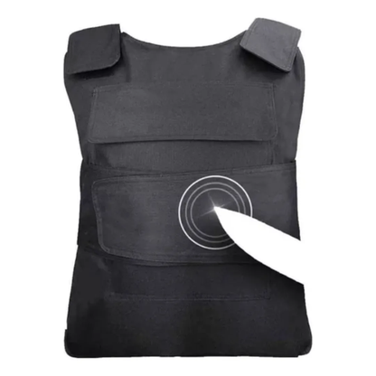 Chaleco anti puñalada y anti corte negro para guardia de seguridad