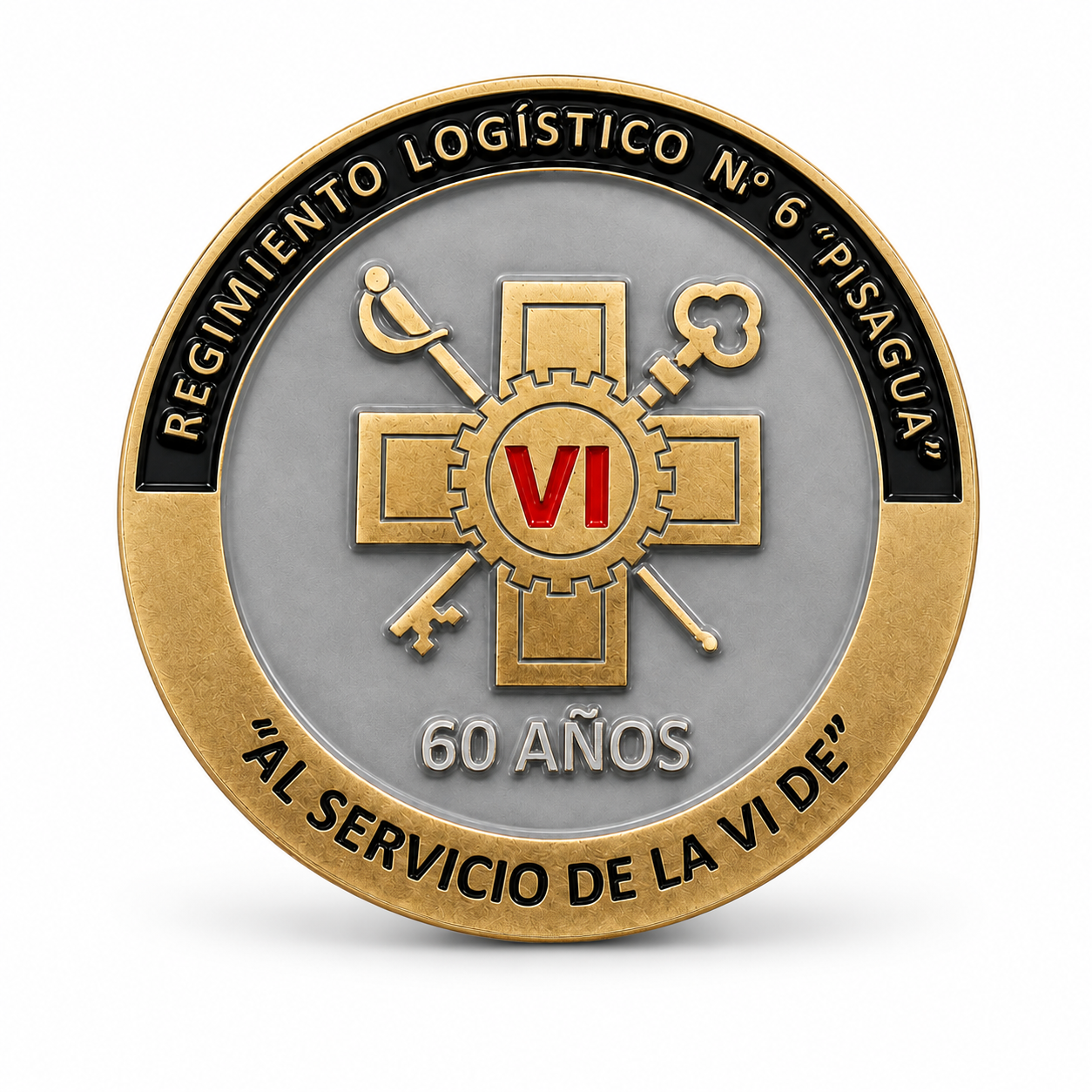 Moneda 60 Años Regimiento Logístico N.º 6 “Pisagua” – 60 mm