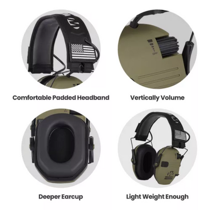 Audífonos tácticos con amplificación de sonido
