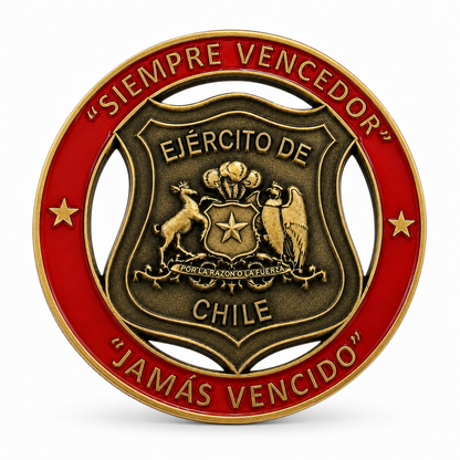 MONEDA EJERCITO DE CHILE "VENCEDOR JAMÁS VENCIDO" BRONCE