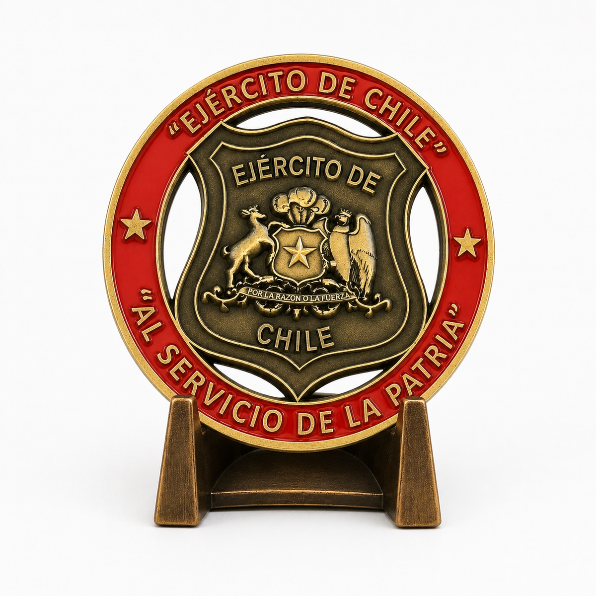 MONEDA EJERCITO DE CHILE "VENCEDOR JAMÁS VENCIDO" BRONCE