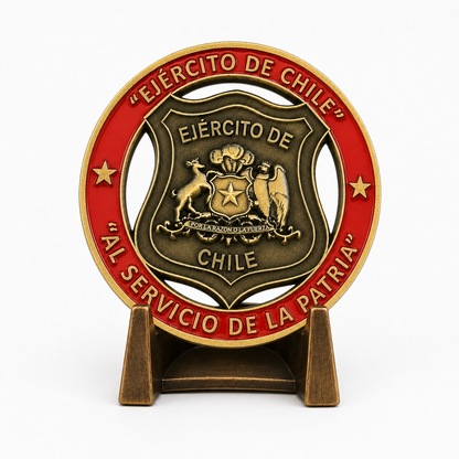 MONEDA EJERCITO DE CHILE "VENCEDOR JAMÁS VENCIDO" BRONCE