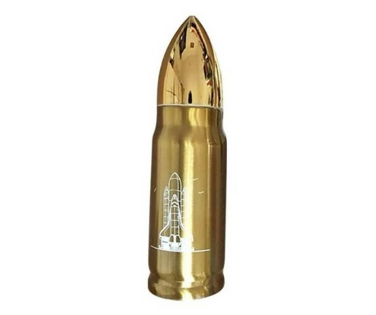 Termo Tipo Bala de Acero Inoxidable 500 ml - Plateado