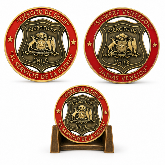 MONEDA EJERCITO DE CHILE "VENCEDOR JAMÁS VENCIDO" BRONCE