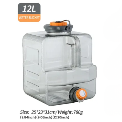 Bidón rígido de agua transparente 12L outdoor