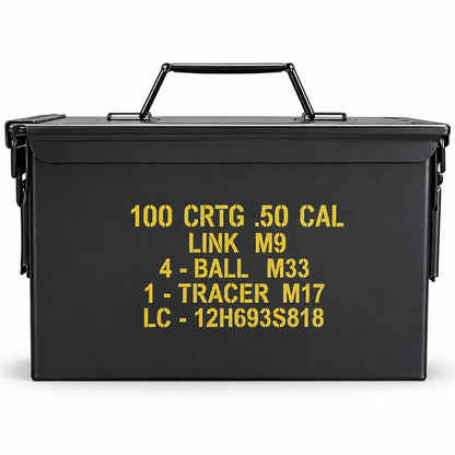 CAJA DE METAL  CALIBRE .50 COLOR NEGRO