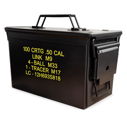 CAJA DE METAL  CALIBRE .50 COLOR NEGRO