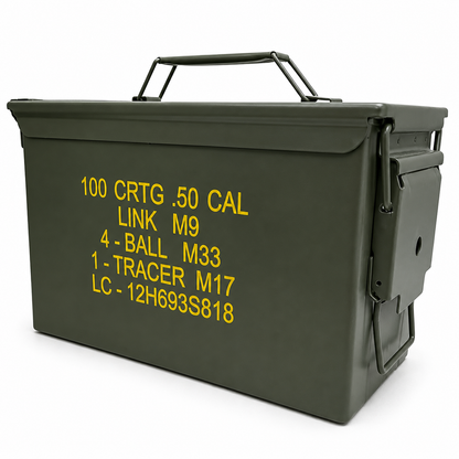 CAJA DE METAL  CALIBRE .50 COLOR VERDE