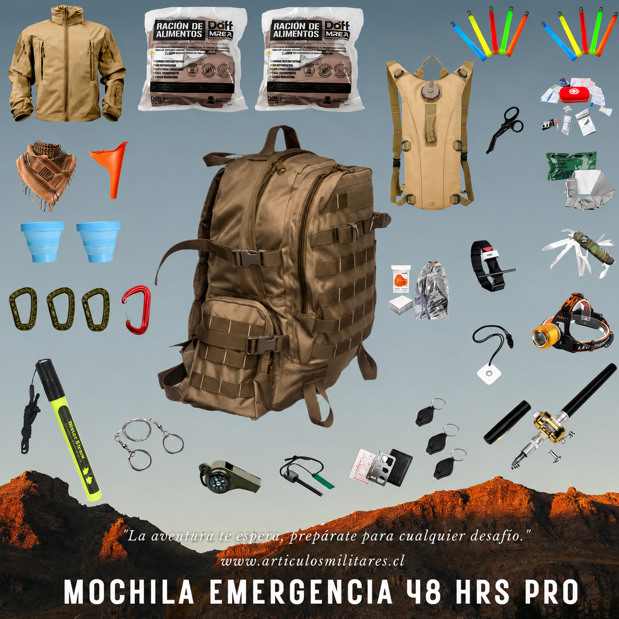 Mochila de Emergencia 48 hrs PRO.