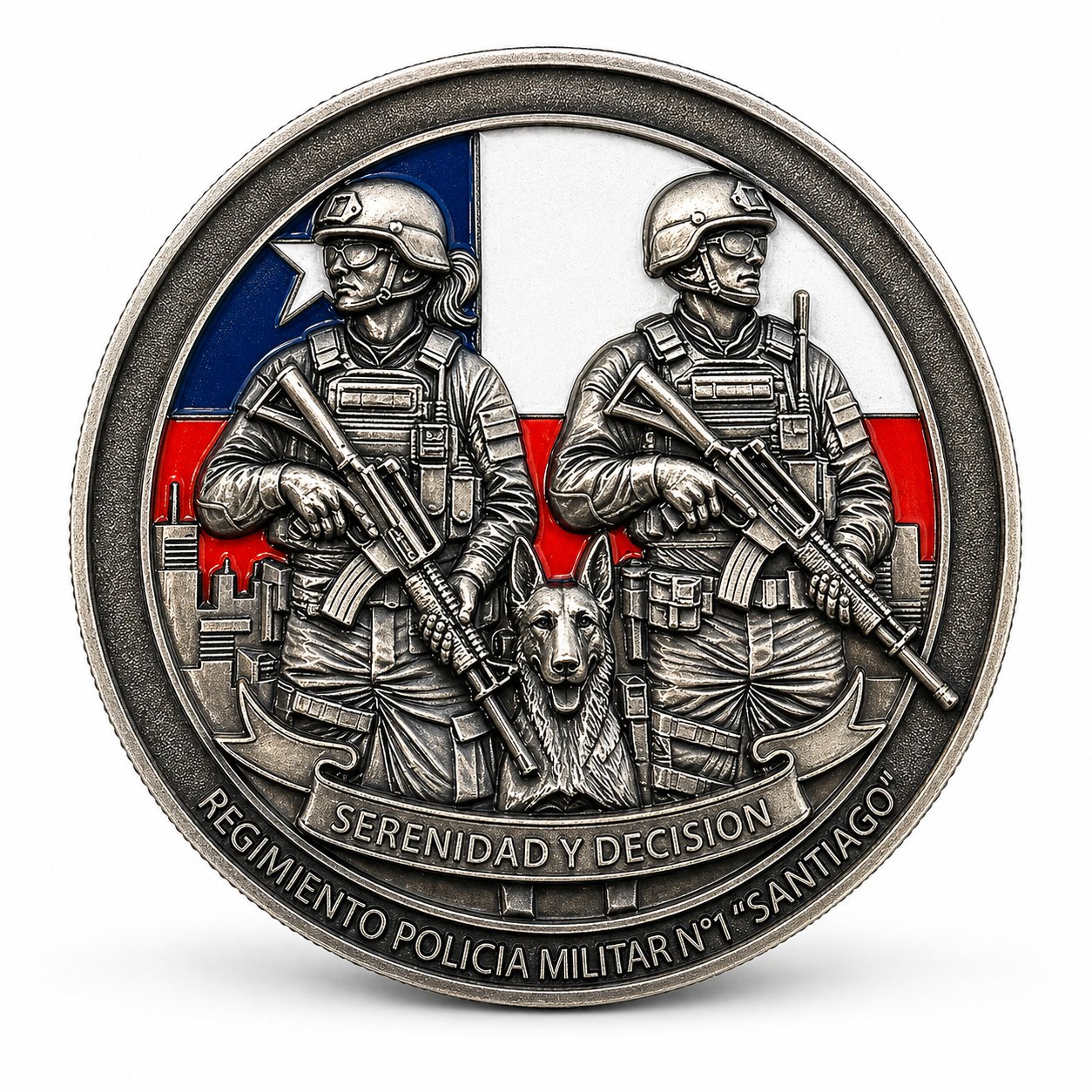 Moneda Conmemorativa Regimiento Policía Militar N°1 “Santiago” – 50 mm | Edición Limitada