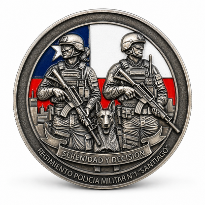 Moneda Conmemorativa Regimiento Policía Militar N°1 “Santiago” – 50 mm | Edición Limitada