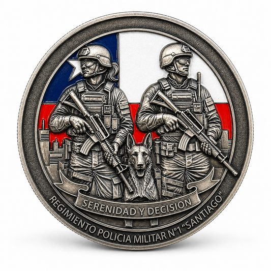 Moneda Conmemorativa Regimiento Policía Militar N°1 “Santiago” – 50 mm | Edición Limitada