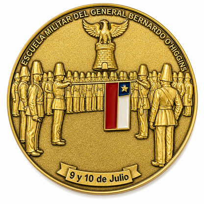 Moneda Juramento a la Bandera – Escuela Militar con Penachos