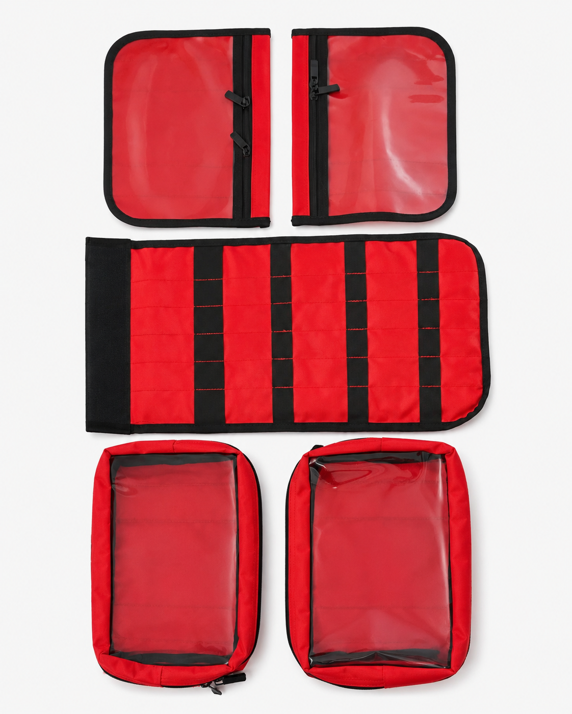 Mochila Táctica de Primeros Auxilios Modular Roja con Interior Aluminizado y Cruz Reflectante