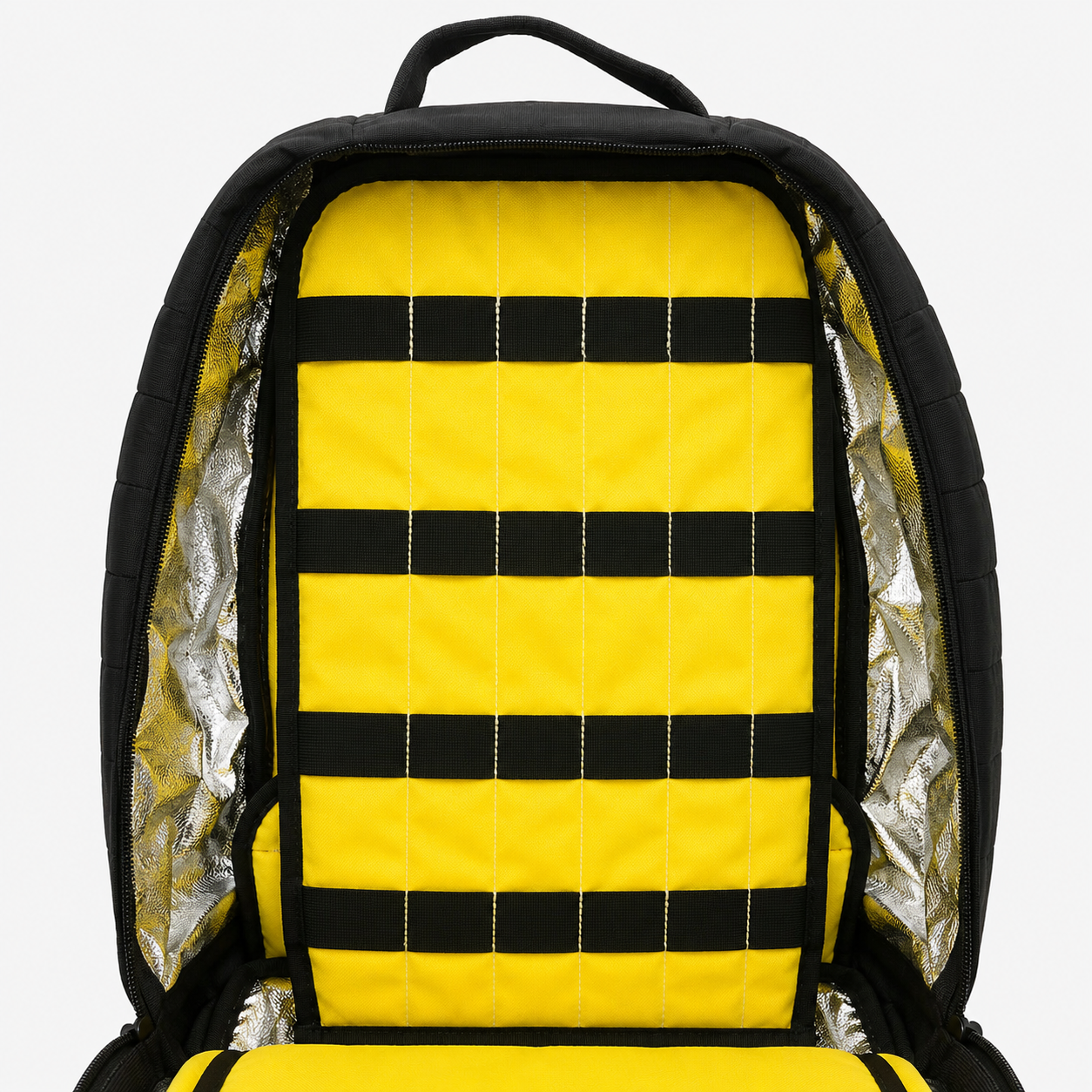 Mochila Táctica de Primeros Auxilios Modular Negra con Interior Aluminizado y Cruz Reflectante