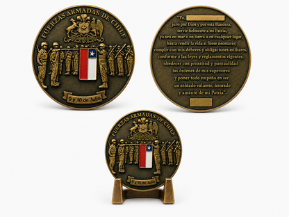 MONEDA CONMEMORATIVA –  JURAMENTO A LA BANDERA (Fuerzas Armadas de Chile)