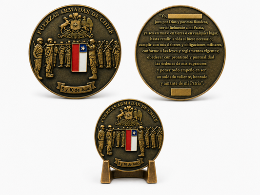 MONEDA CONMEMORATIVA –  JURAMENTO A LA BANDERA (Fuerzas Armadas de Chile)