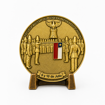 Moneda Juramento a la Bandera – Escuela Militar con Penachos