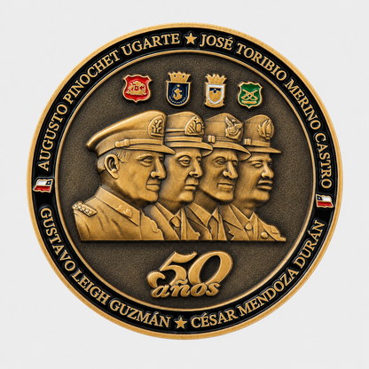 MONEDA 50 AÑOS DE SEPTIEMBRE COLOR NEGRA