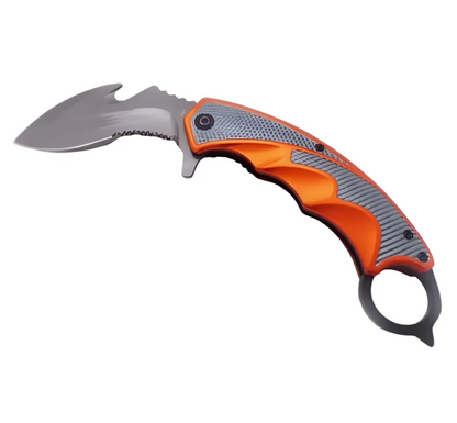 Cuchillo Karambit de Acero Inoxidable – Color Naranjo