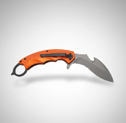 Cuchillo Karambit de Acero Inoxidable – Color Naranjo