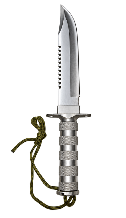 Cuchillo de Supervivencia Estilo Rambo con Sierra, Brújula y Kit