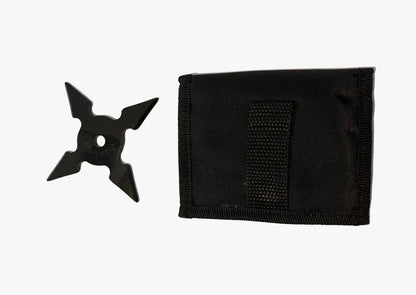 ESTRELLAS SHURIKEN 4 PUNTAS BLACK NINJA CON FUNDA STEEL