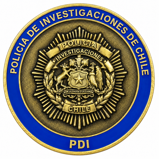 MONEDA PDI POLICÍA DE INVESTIGACIONES COLOR BRONCE