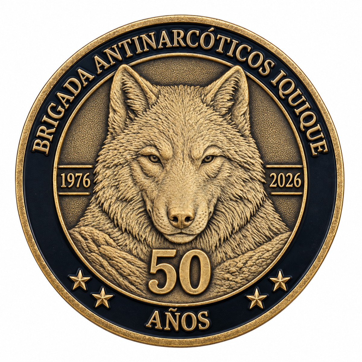MONEDA PDI BRIGADA ANTINARCÓTICOS IQUIQUE 50 AÑOS