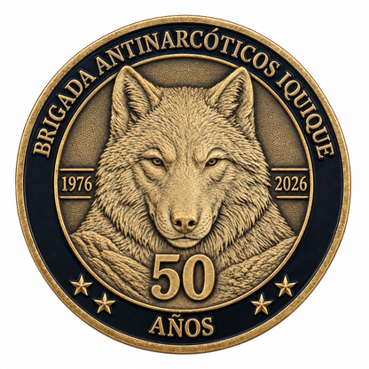 MONEDA PDI BRIGADA ANTINARCÓTICOS IQUIQUE 50 AÑOS