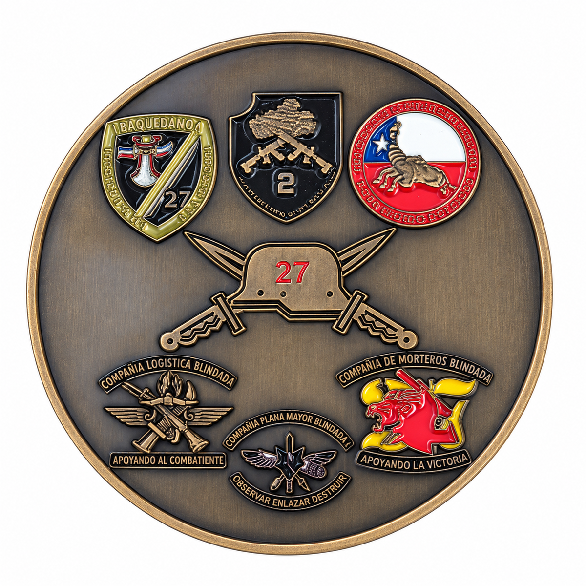 MONEDA EJERCITO DE CHILE BATALLÓN DE INFANTERÍA BLINDADO Nº27 BULNES