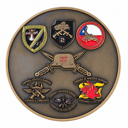 MONEDA EJERCITO DE CHILE BATALLÓN DE INFANTERÍA BLINDADO Nº27 BULNES