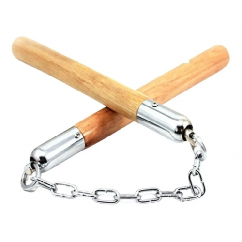 NUNCHAKU CON MANGO DE MADERA